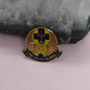 RN Head Nurse Gold tone Enamel Pin